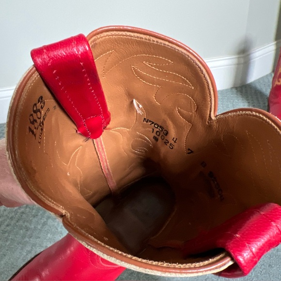 Lucchese 7 B 1883 Western Red Western Cowboy Cowgirl Boots valentines day red - Picture 12 of 13